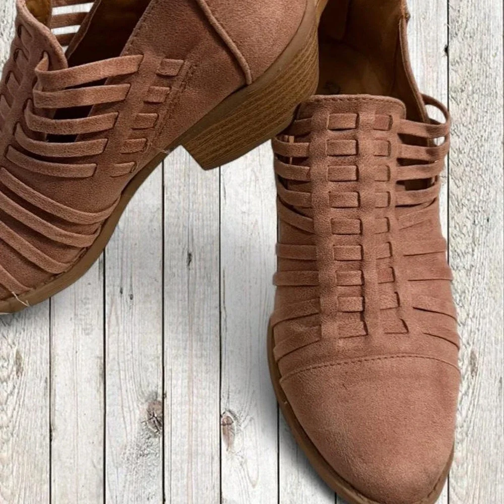 Women's Pink and Tan Boots
